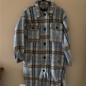 Plaid Women’s Jacket in Blue and Brown